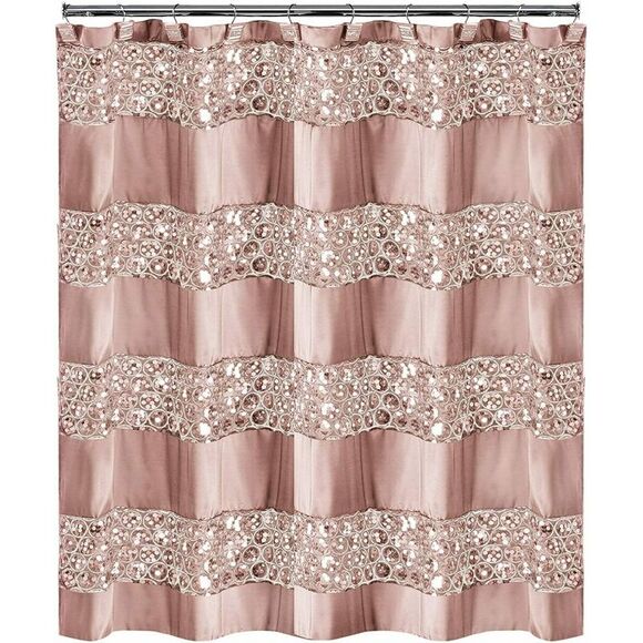 Popular Bath Sinatra Bundle: 7 Items: Shower Curtain, Shower Hooks, Rug, Contour Bath Accessories